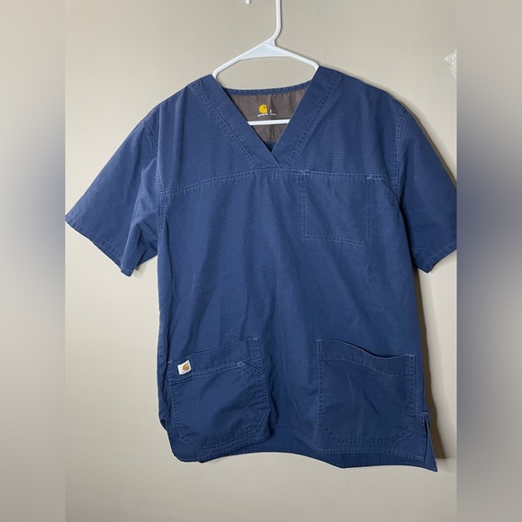 Carhartt Men's Navy Blue Scrub Top Size S - Picture 1 of 6